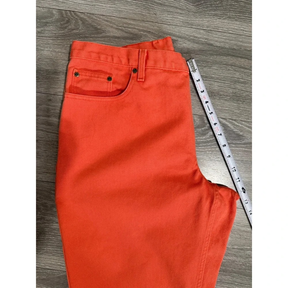 Jeanology Women‎ Orange Denim Shorts Cotton 5-Pocket Waist 36 in  Mid-Length
